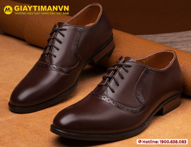 Giày tây nam Brogue thiết kế đục lỗ sang trọng