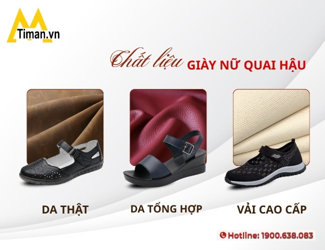 Chất liệu giày nữ quai hậu mà bạn có thể chọn
