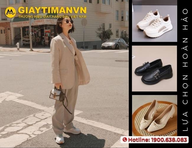 Chọn giày nữ xinh cho bộ vest oversized