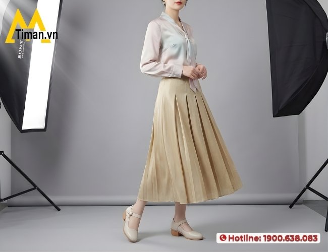 Phối đồ đẹp, thanh lịch với giày nữ bít mũi cao cấp