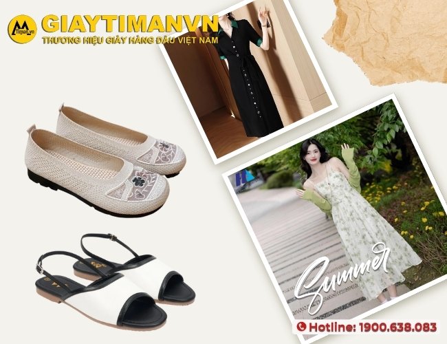 Set đồ xinh thoải mái cùng với giày bệt nữ