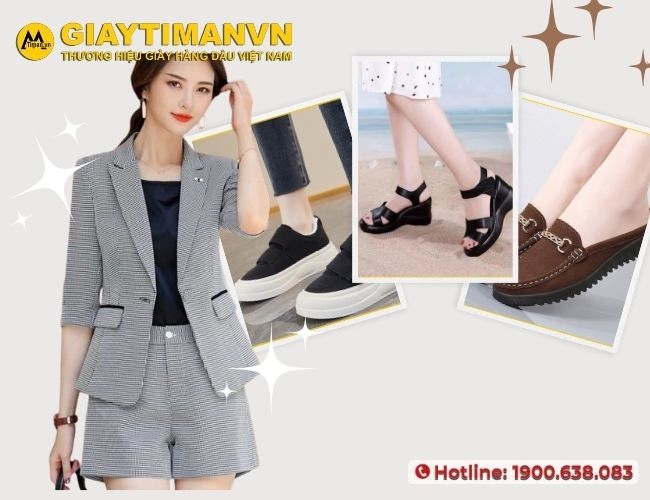 Set đồ vest cùng quần ngắn phối với giày nữ đẹp