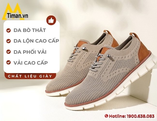 Lựa chọn đúng chất liệu giày thể thao nâu cho nam