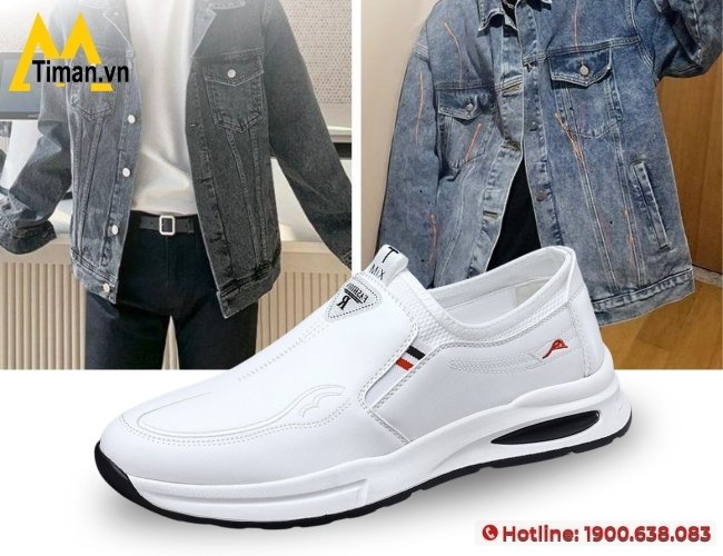 Phối đồ phong cách casual với giày thể thao nam lười