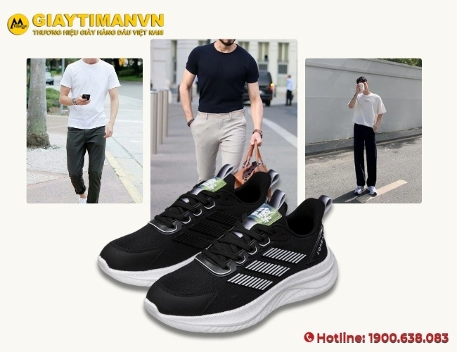 Xu hướng tối giản cùng giày sneaker nam đen