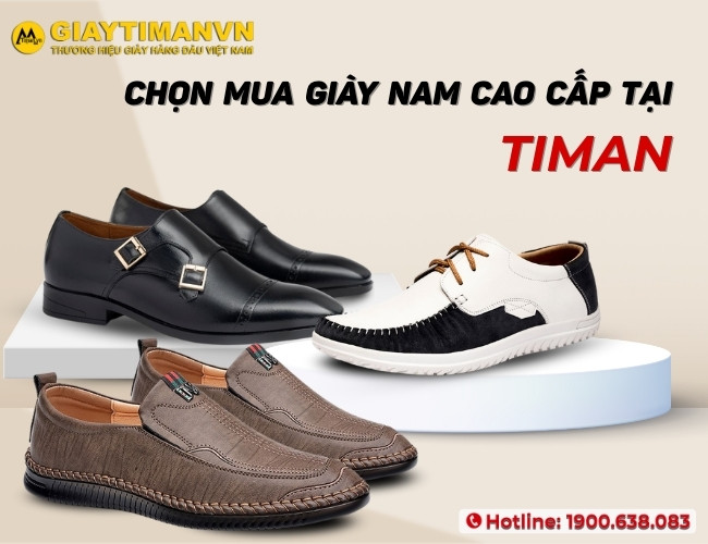 Chọn mua giày nam phối quần jean tại Timan