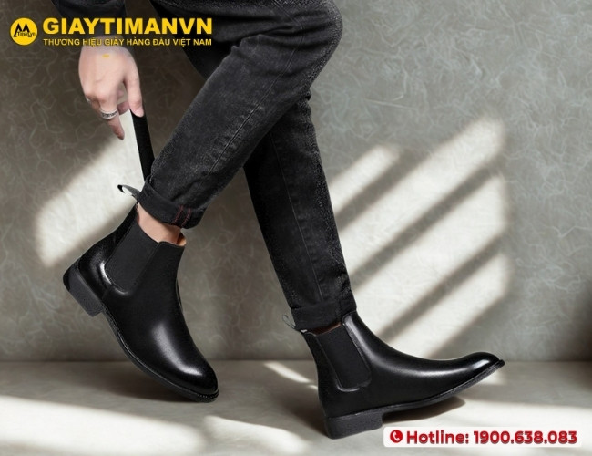 Phối giày boot nam với quần jean cá tính