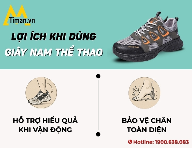 Lợi ích khi sử dụng giày nam thể thao