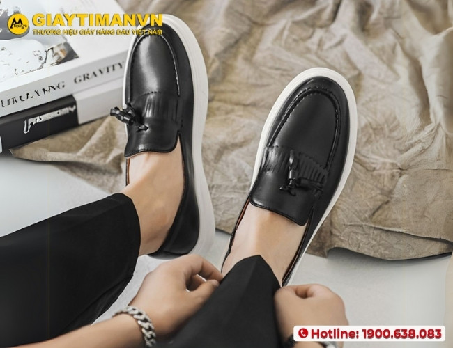 Giày lười nam phối quần jean năng động