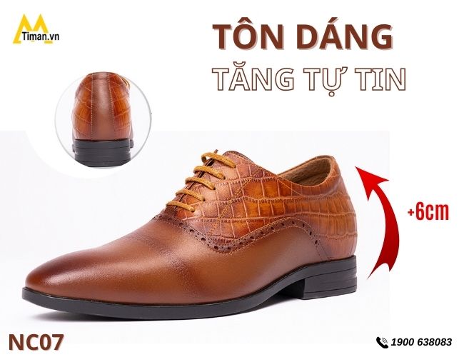 Giày tây nam đế cao tôn dáng tinh tế