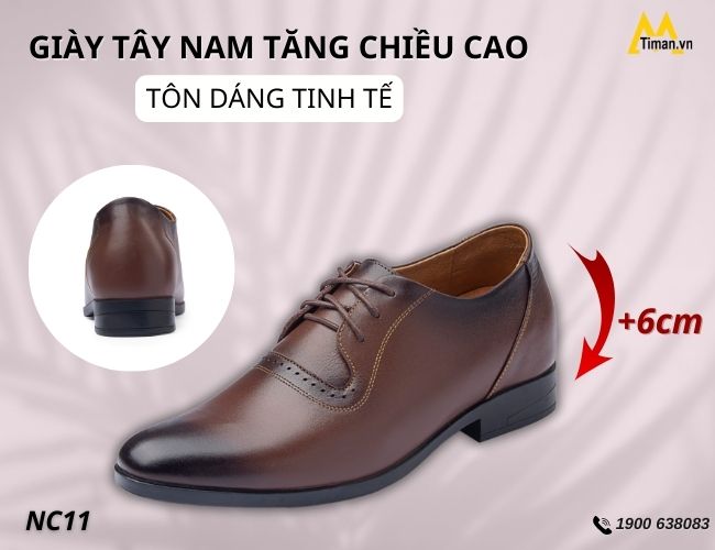 Giày tây nam tăng chiều cao tôn dáng tinh tế