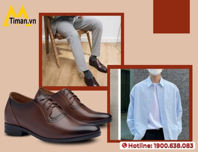 Phối giày đế cao nam với trang phục thời thượng