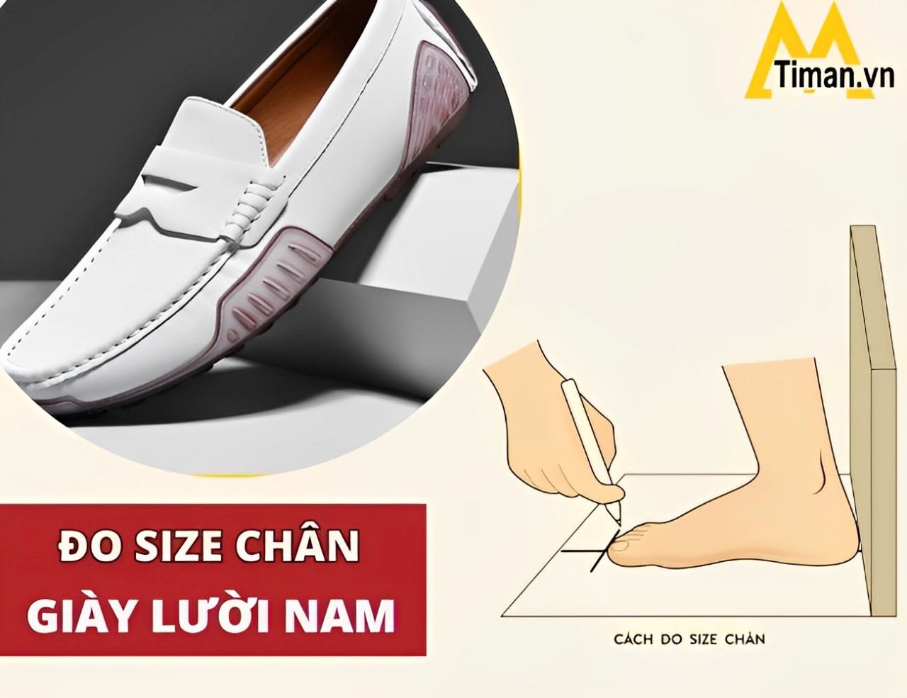 Cách đo chân chọn size giày lười nam