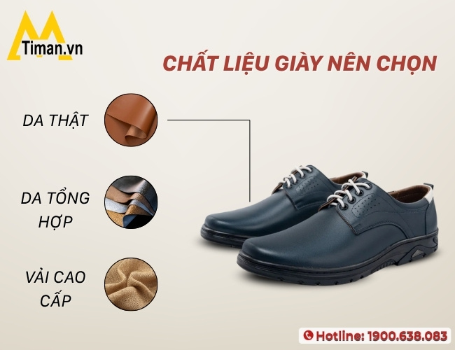 Chất liệu thân giày nam Timan được tuyển chọn kĩ lưỡng