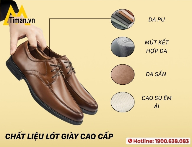 Chất liệu lót giày cho nam Timan êm ái cho đôi chân