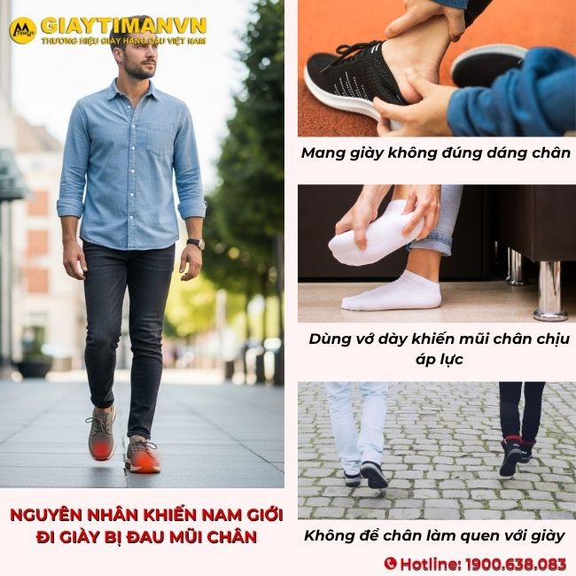 Nguyên nhân khiến bạn đi giày bị đau mũi chân