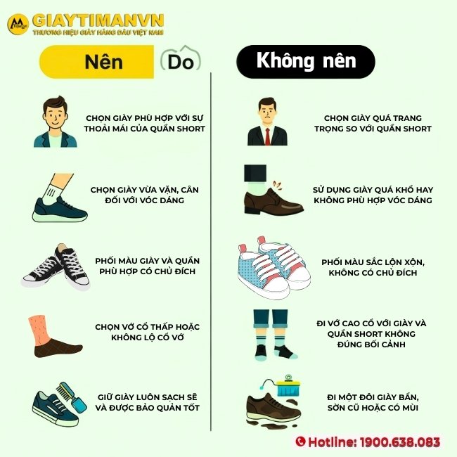 Những lưu ý khi kết hợp giày nam cao cấp với quần short