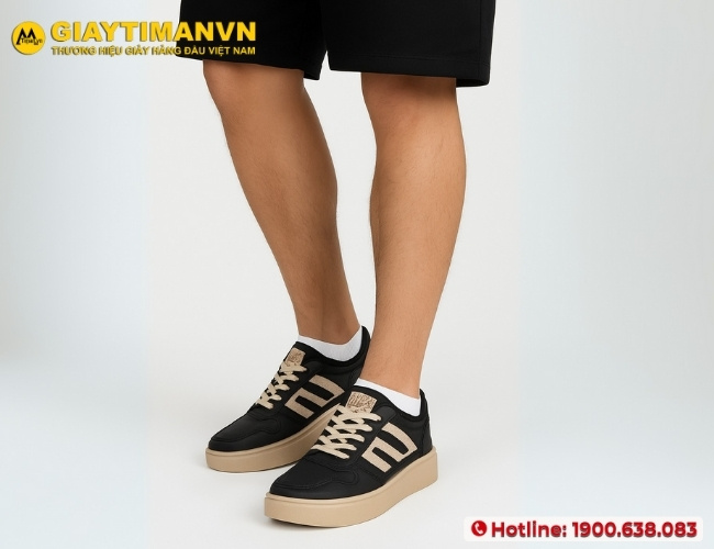 Phối giày thể thao nam với quần short thời trang