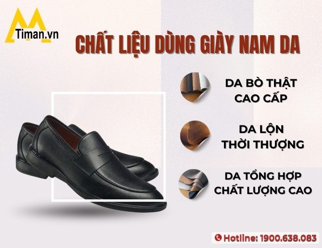 Chất liệu sử dụng cho giày nam da cao cấp