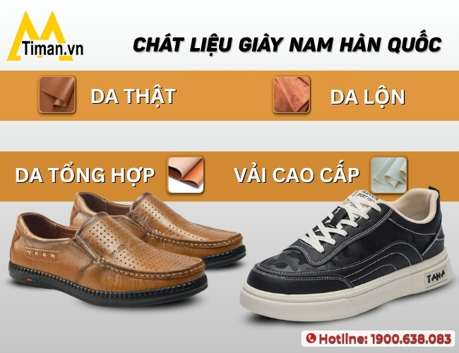 Lựa chọn chất liệu cao cấp cho giày nam Hàn Quốc