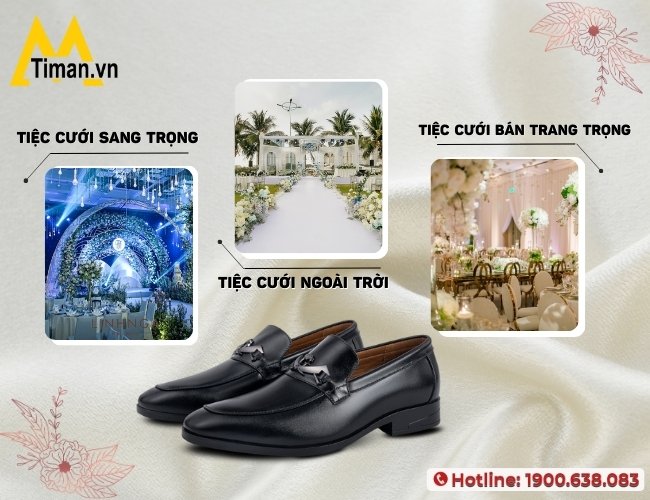 Lựa chọn giày đi ăn đám cưới cho nam thích hợp với không gian tiệc cưới