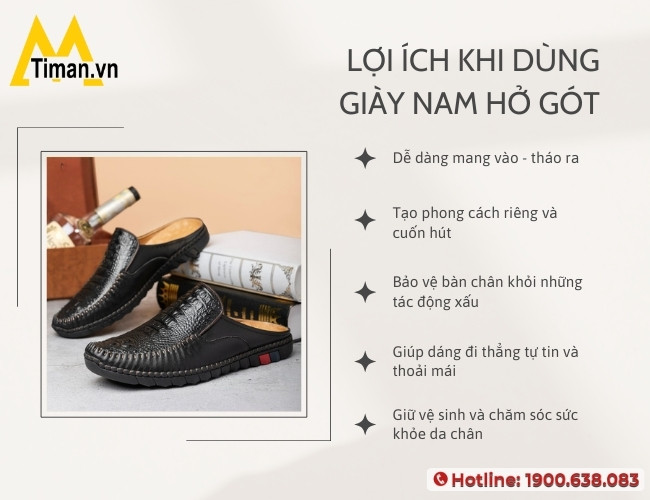 Lợi ích khi sử dụng giày hở gót cho nam