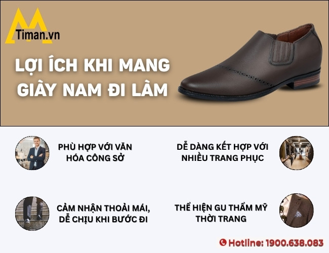 Lợi ích khi nam giới sử dụng giày đi làm cho nam