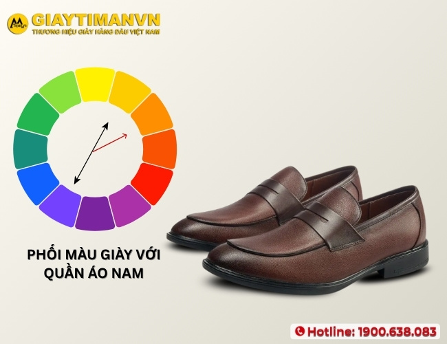 Phối màu giày với quần áo nam theo bảng màu