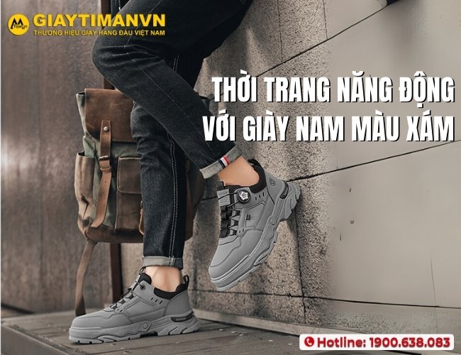 Set đồ năng động, cá tính với giày xám cho nam