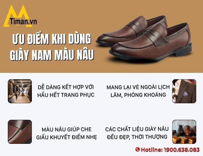 Ưu điểm khi chọn mua giày nam màu nâu chất lượng