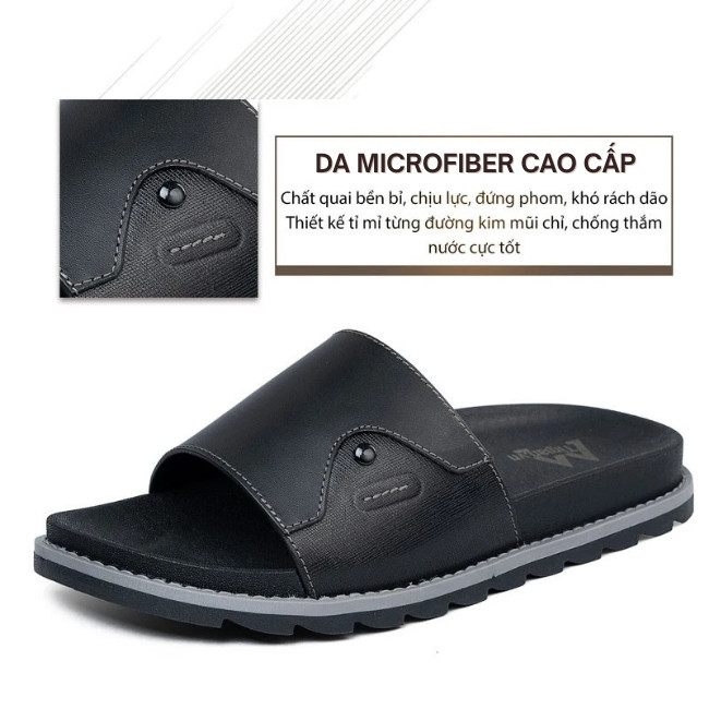 Dép quai ngang nam TM-DL117 chất da cao cấp