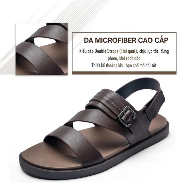 Dép sandal nam TM-DL121 chất da cao cấp bền bỉ