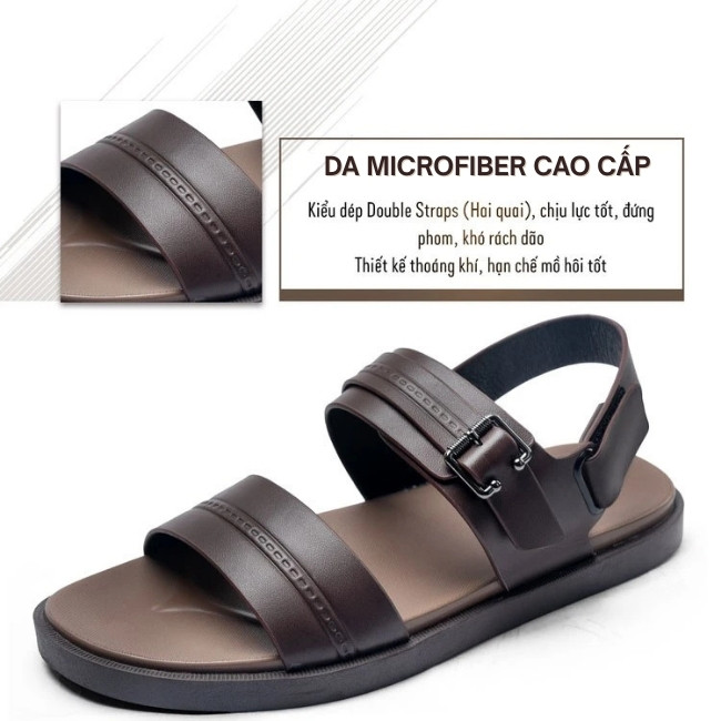 Dép sandal nam TM-DL123 chất da cao cấp bền bỉ