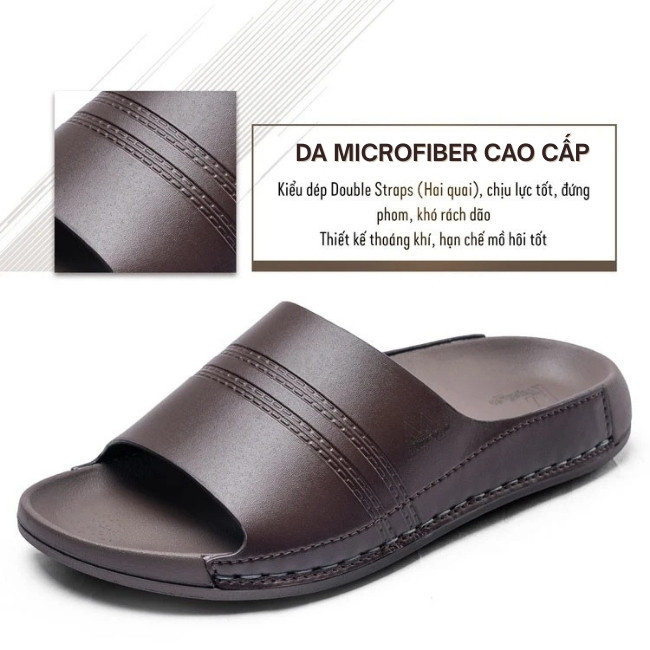 Dép quai ngang nam TM-DL127 chất da cao cấp