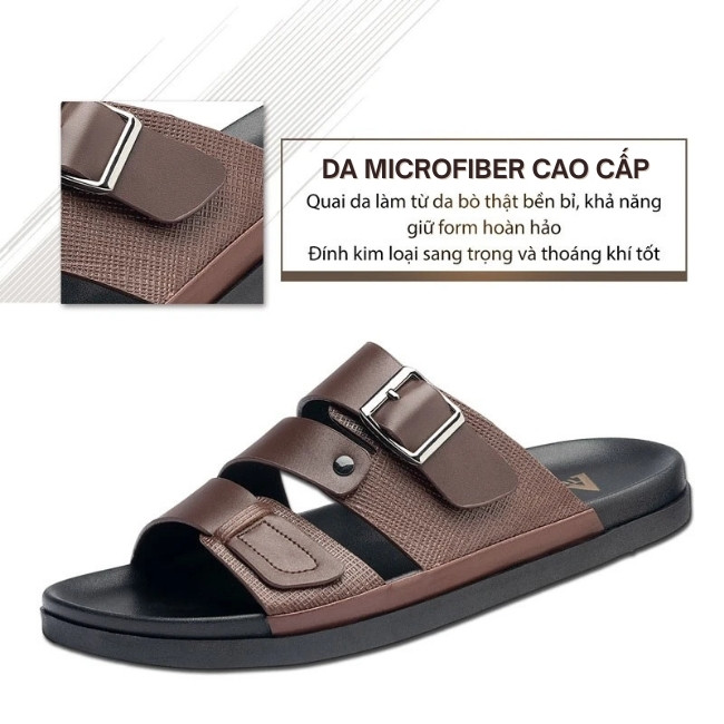 Dép quai ngang nam TM-DL83 da cao cấp