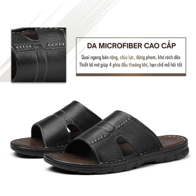 Dép quai ngang nam TM-DL99 chất da cao cấp