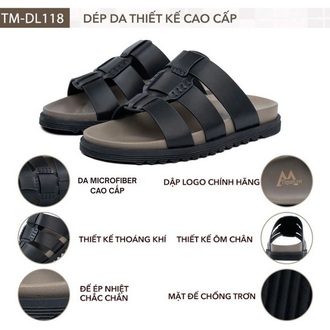 Thiết kế dép da quai ngang nam TM-DL118