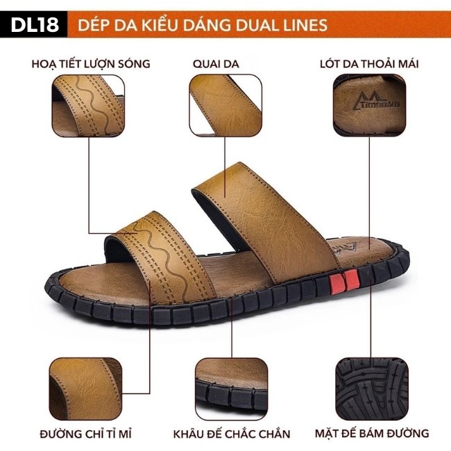 Thiết kế dép da quai ngang nam DL18