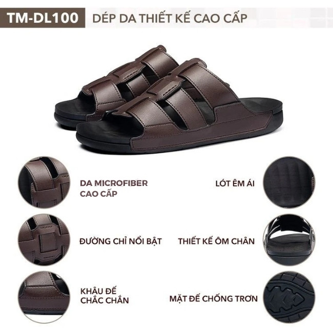 Dép quai ngang nam TM-DL100 chất lượng cao cấp