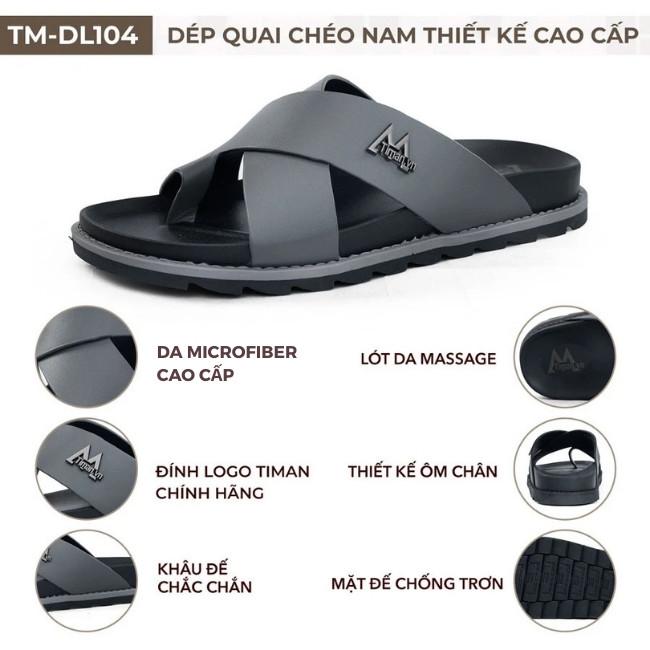 Dép quai chéo nam TM-DL104 chất lượng cao cấp