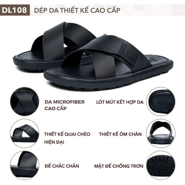 Dép quai chéo nam TM-DL108 chất lượng cao cấp