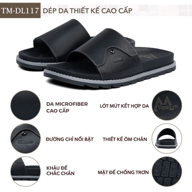 Dép quai ngang nam TM-DL117 chất lượng cao cấp
