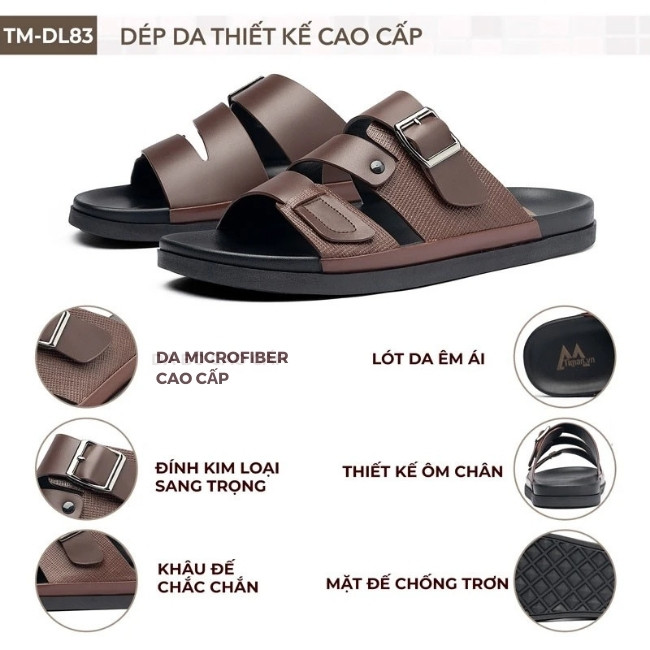 Dép quai ngang nam TM-DL83 chất lượng cao cấp
