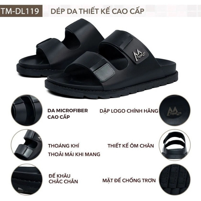 Thiết kế dép da quai ngang nam TM-DL119