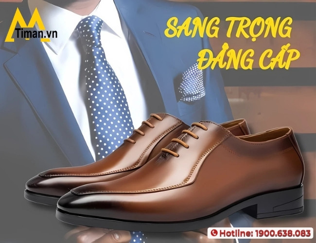 Giày tây nam buộc dây cao cấp Timan