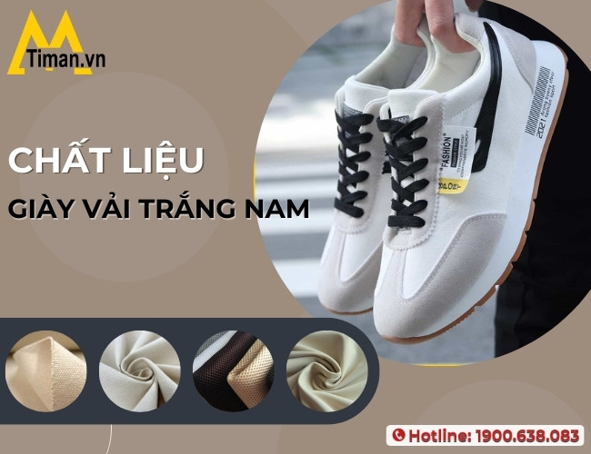 Chất liệu giày vải nam màu trắng