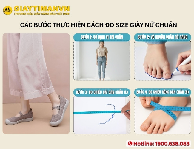 Các bước đo size giày nữ chuẩn mà bạn có thể áp dụng tại nhà
