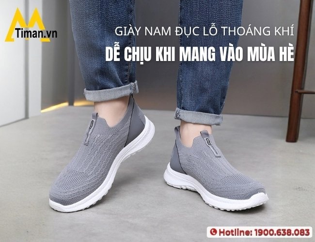Giày nam đục lỗ dễ chịu, thoải mái khi mang vào ngày hè