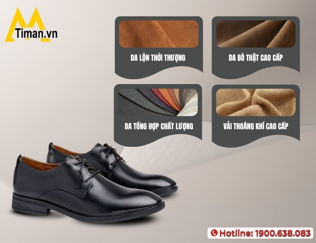 Lựa chọn chất liệu giày cho nam buộc dây phù hợp