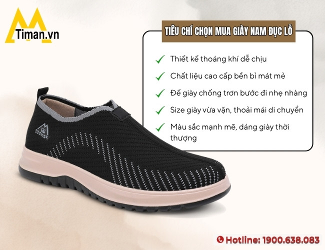 Những tiêu chí quan trọng khi bạn chọn giày đục lỗ mùa hè cho nam